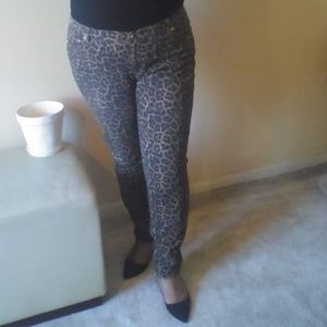 Michael Kors Leopard Print Stretch Skinny Jeans